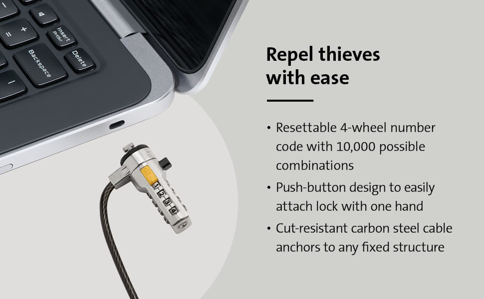 Kensington Combination Cable Lock for Laptops and Other Devices