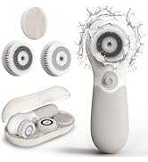 Face Scrubber with 3 Brush Heads &amp; 2 Speeds - Deep Cleaning, Exfoliating, and Massaging for All S...
