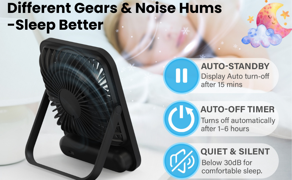 small bedside fan for sleeping ventilador pequeño recargable Small fan for bathroom counter
