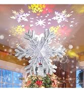 Sanniu Christmas Tree Topper - Christmas Tree Topper Lighted with 3D Rotating - LED Hollow Glitte...