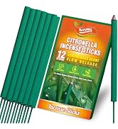 SCENTORINI Citronella Incense Sticks, Thick Citronella Total Up to 12-Hour Burning Time, Lemongra...