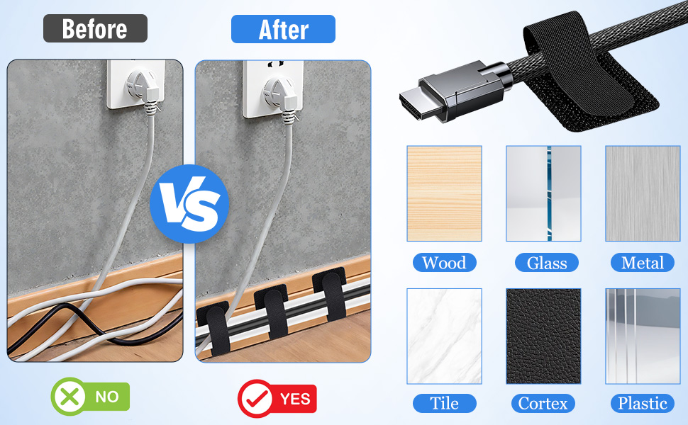 50PCS Cord Management Under Desk