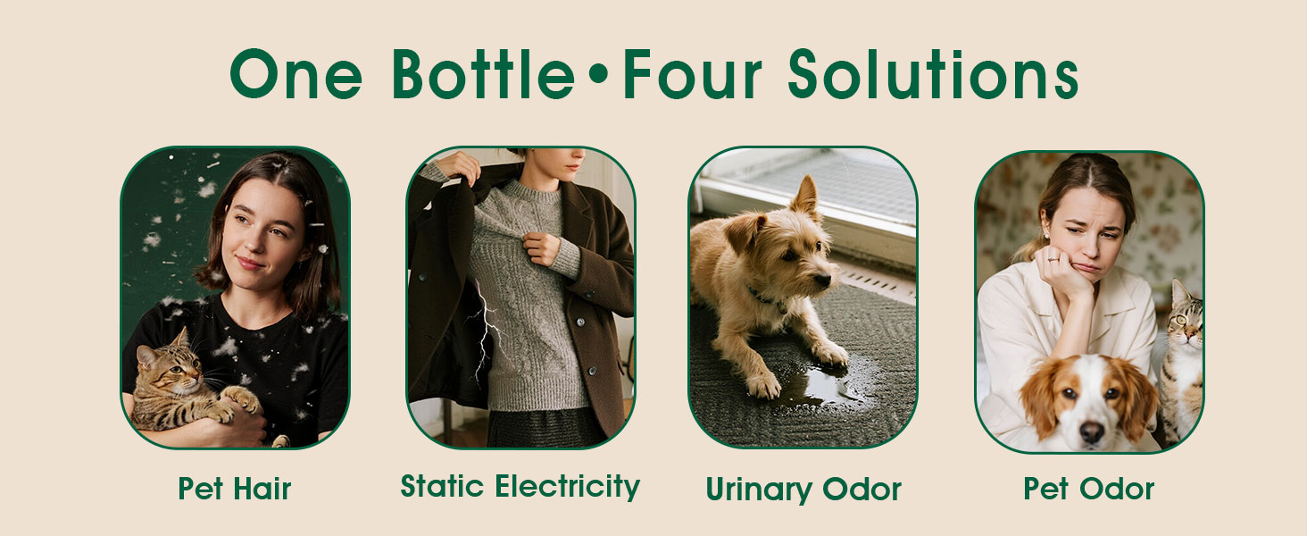 One Bottle Four Solutions: Pet Hair &amp;amp;amp; Static Electricity &amp;amp;amp;Urinary Odor &amp;amp;amp; Pet odor