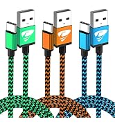 Aioneus USB A to USB C Cable 3-Pack 10FT, Durable Fast Charging Braided USB C Charger Cord, Type ...