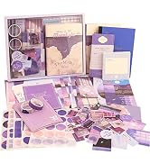 348 Pcs Scrapbooking Supplies Kit, Vintage Aesthetic Scrapbook Kit for Bullet Junk Journal, Stati...