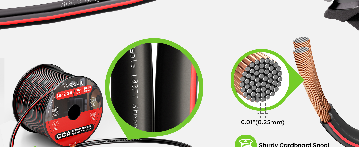speaker wire 14 gauge 100 ft