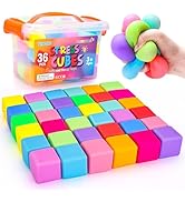 36 Pack Slow Rising Stress Cube, Dough Stress Balls Squishy Fidget Toys Bulk for Anxiety Relief, ...