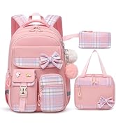Alrisg School Backpack for Girls Kids Bookbag for Elementary Middle School Casual Travel Daypack ...