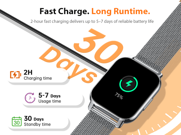 smart watch for iphone compatible; Excellent battery life
