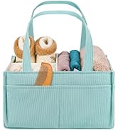 Baby Diaper Caddy Organizer - Portable Nursery Storage Basket for Newborn Essentials, Foldable Di...