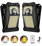 Tryme 118Leds Solar Lights Outdoor Clip Motion Sensor Lights Security Light 3 Modes, 3 Color Temp...