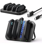 JSAUX Charging Dock Compatible with Nintendo Switch 2 JoyCon Controllers, 4-in-1 Magnetic Charger...
