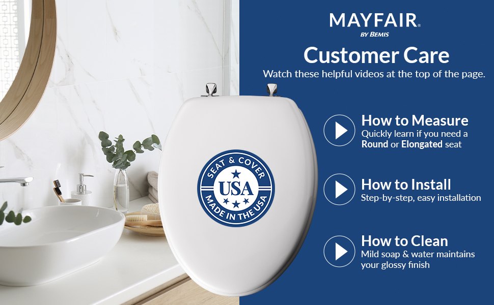 Helpful video resources at the top of the page, easy install, how to measure correct size, cleaning