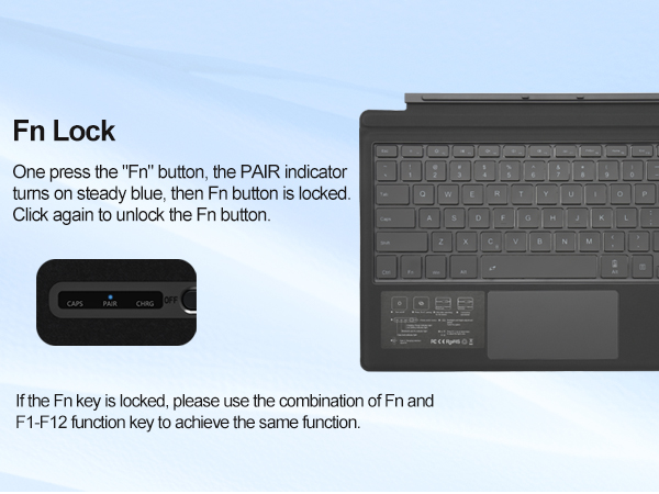 backlit bluetooth keyboard for Surface Pro 7