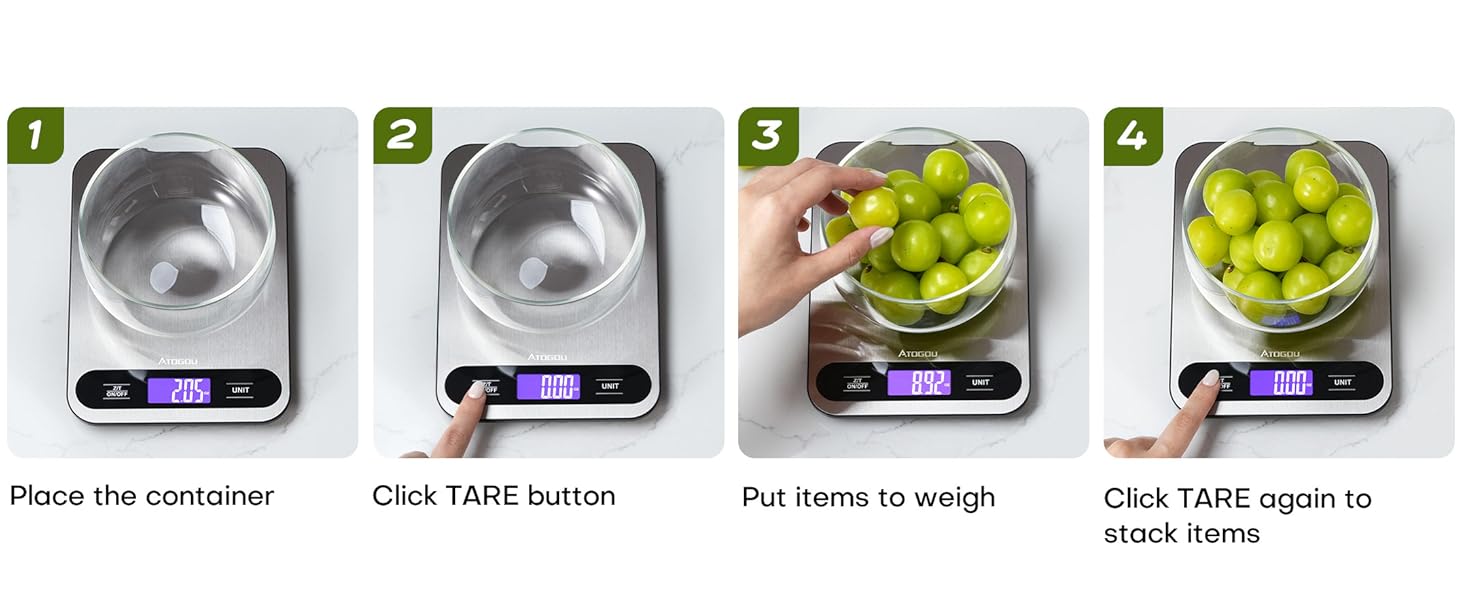 ATOGOU 0.01oz/33lb Food Scale