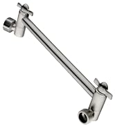 BRIGHT SHOWERS Brass Shower Head Extension Arm for Rain and Handheld Shower Head, 10 Inch Univers...