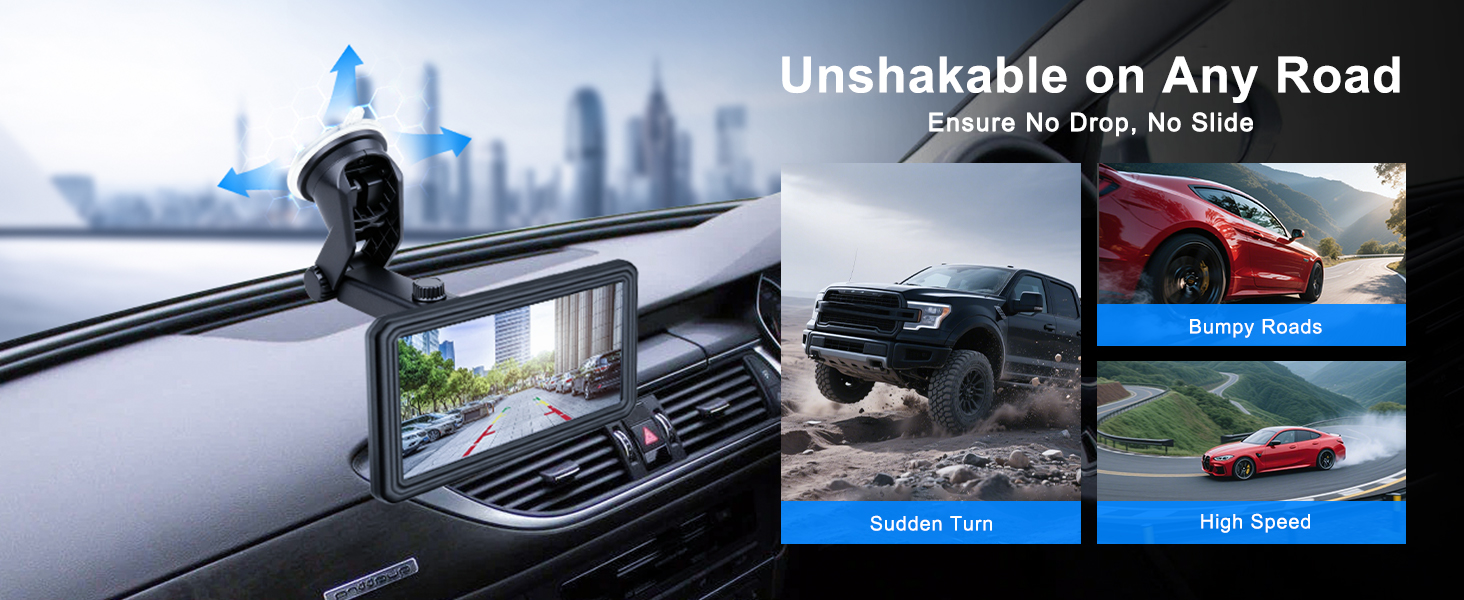 backup camera monitor bracket windshield dashboard