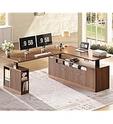 SEDETA L Shaped Electric Standing Desk, 69" x 55"Height Adjustable Office Executive Desk with 4 D...