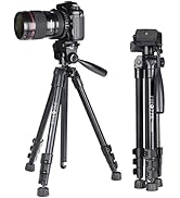 PHOPIK Camera Tripod, 56” Cell Phone Tripod with Phone Holder, Extendable Video Tripod with Quick...