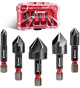 EZARC Countersink Drill Bit Set for Hard Metal, Titanium Aluminum Nitride Coated Counter Sink Dri...