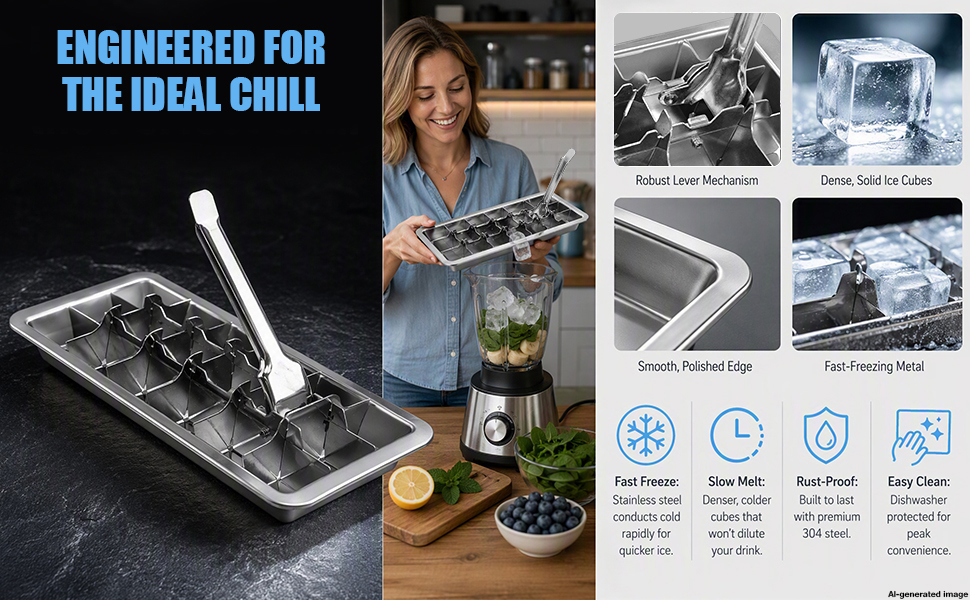 easy release metal ice cube mold