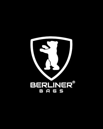 Berliner Bags logo featuring white bear silhouette on shield-shaped background, with brand name below on black background.