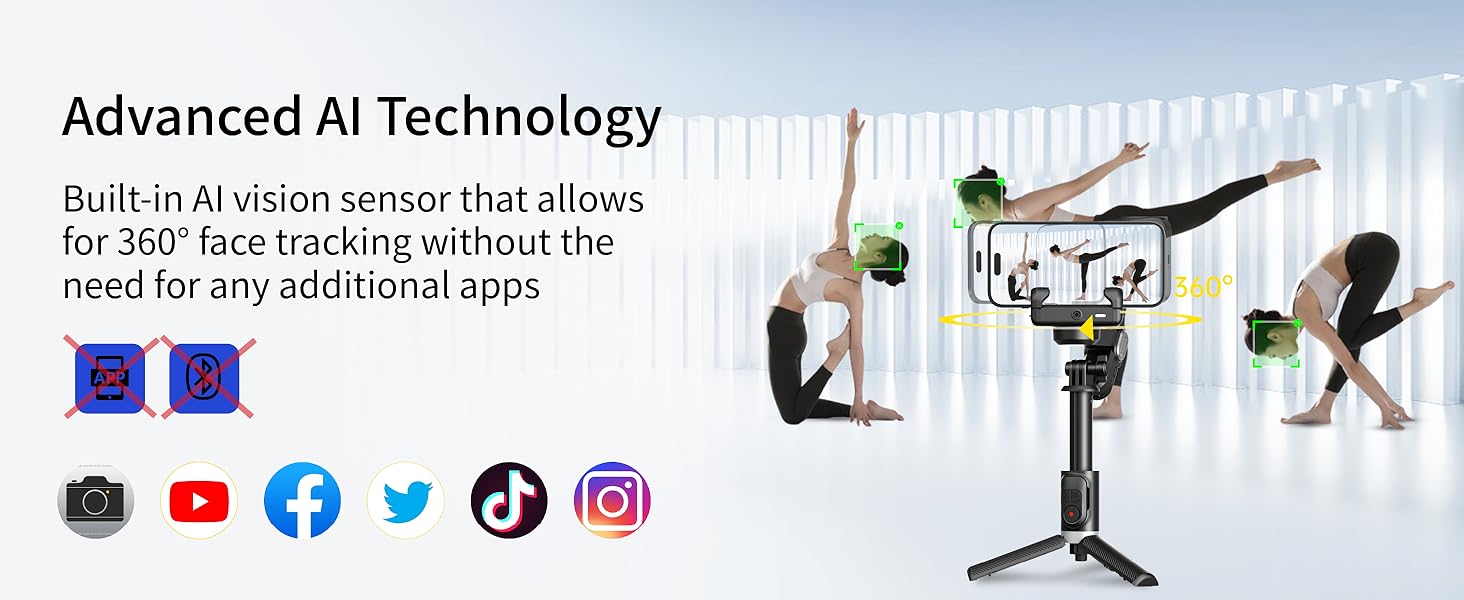 gimbal stabilizer for iphone gimbal tripod for cell phone selfie stick tripod