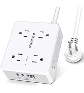 Power Strip with 6 Feet - POWRUI 8 Widely Surge Protector Outlets with 4 USB Ports, 3 Side Outlet...
