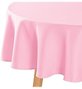 Hiasan Round Textured Tablecloth 60 Inch - Waterproof Spillproof Antiwrinkle Jacquard Table Cloth...