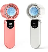 BCFHYK 2packs Portable Handheld Turbo Fan, 2025Upgraded Foldable Mini Personal Fan, Rechargeable ...