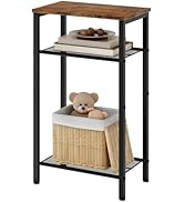Hoctieon 3 Tier End Table, Telephone Table, Narrow Side Table with Storage, Nightstand for Small ...