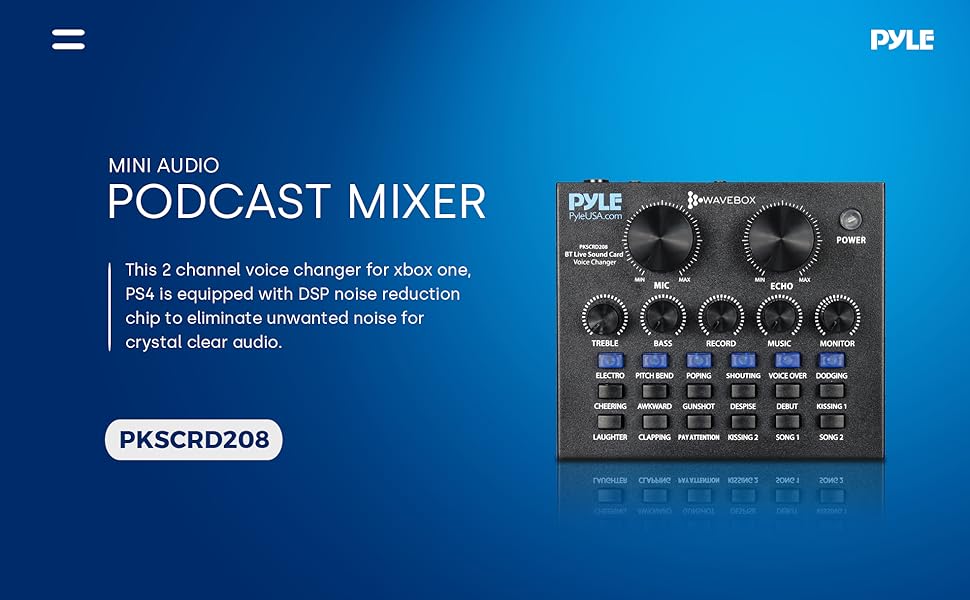 Podcast Mixer, Audio Mixer, Stream Mixer, Streaming audio mixer, Streaming Mixer, Pyle Audio mixer