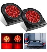 Nilight 4Inch Round Trailer Tail Light with flush Mount Grommets Plugs w/Mounting Brackets 2PCS R...