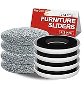 New Upgrade Furniture Movers Sliders, 4+4 Pack 4.3" Multi-Surface Furniture Sliders with Groove D...