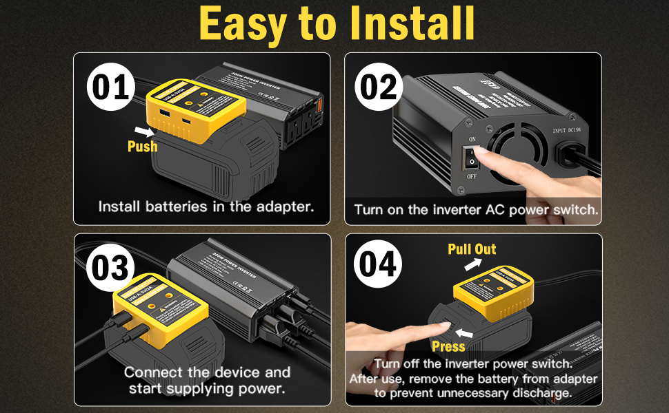 dewalt battery to 110v adapter