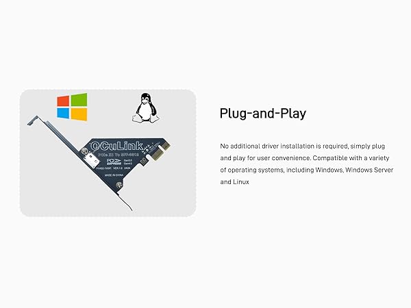 Gen4 PCIe 4.0 x1 to Oculink SFF-8612 Internal SFF-8611 Adapter Card for NVMe SSD, GPU, eGPU