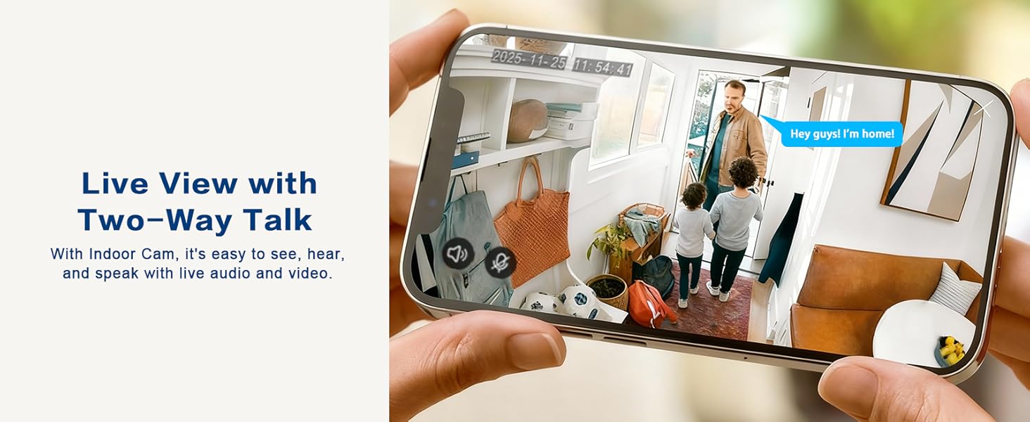 indoor camera with two way audio and talk