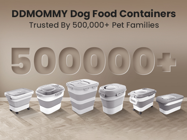 Dog Food Storage Container Collapsible Dog Food Container with Airtight Lids