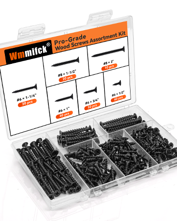 Pro-Grade 210 Pcs Wood Screws Assortment Kit