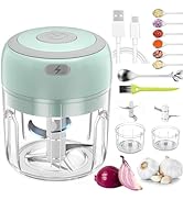 Electric Mini Garlic Chopper 2 Cup,Portable Cordless Food Processor, Vegetable Chopper Blender On...