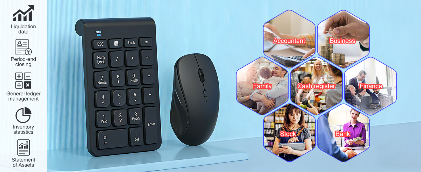 wireless mouse and number pad