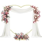 HeyMate 6.7FT Heart Arch Stand for Proposal Heart Shaped Metal Balloon Arch Kit Gold Wedding Hear...