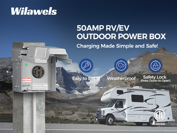 50 Amp RV Power Outlet Box