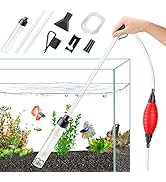 fishkeeper Aquarium Vacuum Gravel Cleaner, 80GPH/256GPH Fish Tank Siphon Gravel Cleaner Kit Sand ...