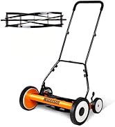 Walensee Push Reel Lawn Mower, 18-Inch 5-Blade Cordless Manual Reel Lawn Mower, Walk-Behind Steel...
