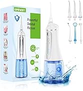 Water Dental Flosser Cordless for Teeth Cleaner,4 Modes 5 Jet Tips Dental Oral Irrigator,Recharge...