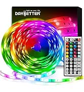 DAYBETTER Led Strip Lights 32.8ft Kit with Remote and Power Supply Color Changing