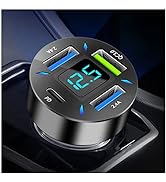Car Fast Charger,PD/QC3.0 Car USB Charger with LED Lights,Cigarette Lighter USB Charger Compatibl...