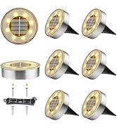 Jyoiat Mulit-Purpose Solar Ground Lights Outdoor - 8 Pack IP68 Waterproof Solar Powered Deck Ligh...