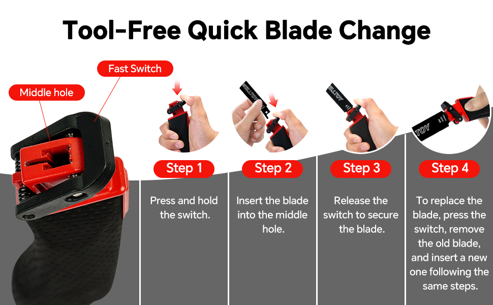 Tool-Free Quick Blade Change